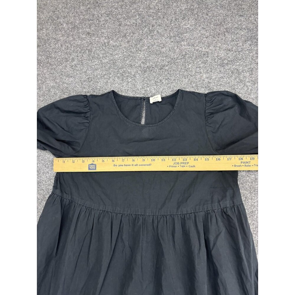 Wilfred Dress Womens XS Black Tiered Puff Sleeve‎ Cotton Keyhole Back Aritzia - Picture 4 of 8